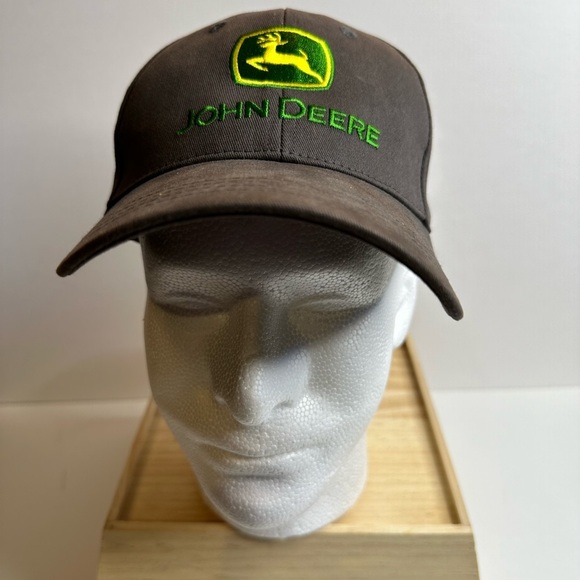 John Deere Ball Cap Hat Adjustable Strap Grey - Picture 1 of 6